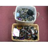 A Quantity of Costume Jewellery, including a basket of ornate bangles, another storage type basket