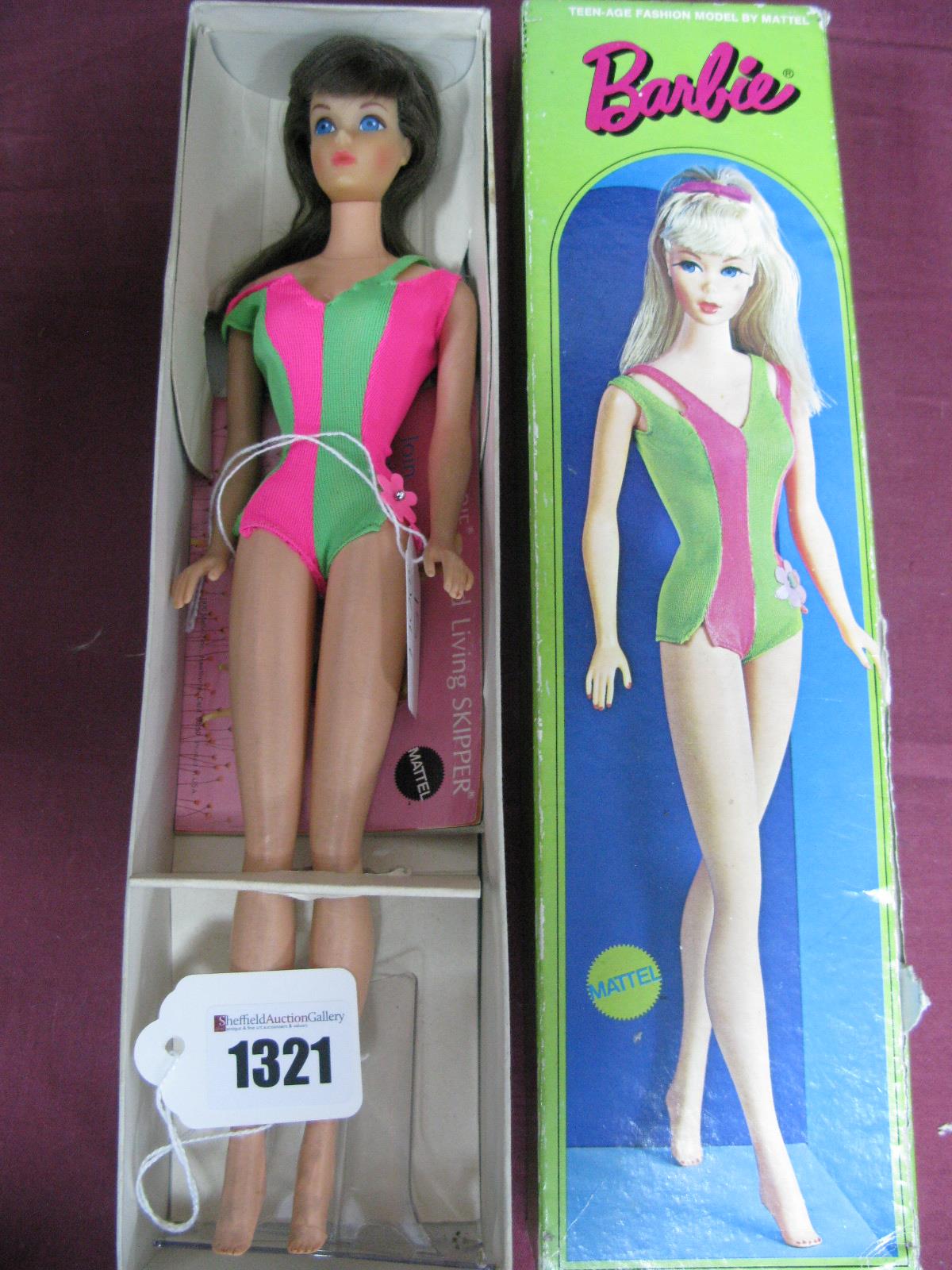 Mattel Vintage Standard Barbie Doll Model 1190, brunette with original swimsuit, body not TNT (twist