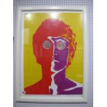 A Limited Edition Framed Print of John Lennon, after Richard Avedon, copyright by NEMS Enterprises