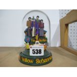 A Franklin Mint Limited Edition The Beatles Yellow Submarine Collectable Music Dome, unboxed.