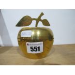 A Brass Bowl with Lid in the Style of The Beatles Apple.