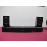 A Bose Solo 5 TV Sound 'Soundbar', S/N 07002370600368AE, together with a pair of Panasonic SB-