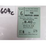 Beatles Concert Ticket: 'The Beatles Show' (Headliners), Saturday 2nd November 1963, Second House