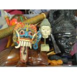 Tribal Masks, Busts, Club and Wind Chimes, etc.