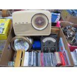 Bush Radio TR 82 D, Universal Avometer, C.D.'s, plates, pictures, chess, etc:- One Box