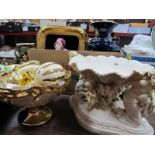 Large Tree Stump Moulded Vase, flapper picture etc:- One Box, with a bowl of lustre fruit and an '