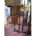 Ercol Plate rack, pine rectangular shaped kitchen table, on trestle supports. (2)