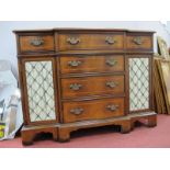 Mahogany Break Fronted Hi Fi Cabinet, with a fall front drawer, cupboard door, flanking cupboard