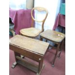 Walnut Plant Table, oak drop leaf coffee table, bedroom chair.