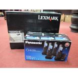 Panasonic KX-TGH264 Multi Telephone Set; a Lexmark T650H31E ink cartridge. (2)