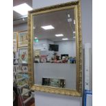 A Gilt Framed Rectangular Bevelled Mirror, 75 x 44cm.