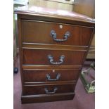 Mahogany Filing Cabinet, top with a red leather scriver, two drawers, on bracket feet.