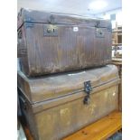 Two XIX Century Tin Trunks.