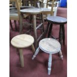 Two XIX Century Painted Stools, together with two other stools. (4)