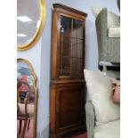 Walnut Freestanding Corner Cabinet.