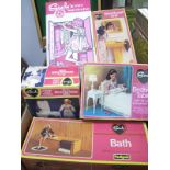 Sindy: A Selection of Boxed Furniture, including chest of drawers, bedside table dressing table