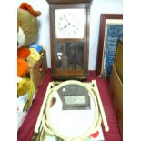 Folding Dressing Mirror, three others, wall clock.