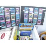 Trade Cards - Pokemon, Topps Footballers, etc:- One Box. plus two framed collections.
