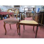 Edwardian Inlaid Mahogany Armchair, with lattice work back on ring turned legs, XIX Century