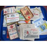 A Large Quantity of Original Circa 1930's to 1950's Spirit Bottle Labels (one tray) including