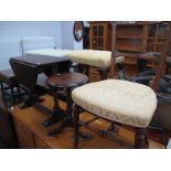Oak Drop Leaf Table, oak wine table and a XIX Century salon chair. (3)