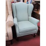 Turquoise Floral Easy Chair.