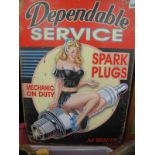 Dependable Service Spark Plugs Wall Sign.