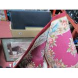 Mirror, Frank Green Liverpool print, Chinese rugs, etc:- One Box