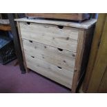 A Pine Chest of Drawers, with three drawers, blanket box and clothes horse.