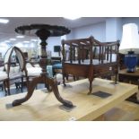 XIX Century Style Mahogany Canterbury, with single on turned and block supports; together with a