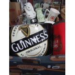Breweriana, Bass water jug, Toby Jug, Senior Service water jug, beer mats, ashtrays, Guinness wine