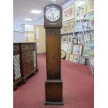 1930's Oak Grandmother Clock, with Westminster Chimes/silent, fast/slow, movement, 128cm high.