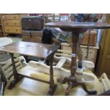 A XIX Century Oak Tripod Table and Coffee Table.