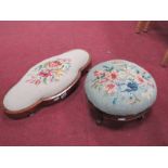 XIX Century Walnut Cloud Shape Footstool, with bub feet, a circular example.