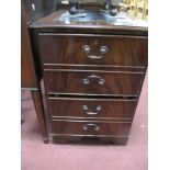 Mahogany Filing Cabinet, top with a green leather scriver, two drawers, on bracket feet.