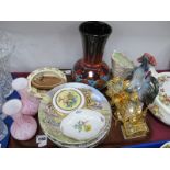 Modern Meissen Pin Tray, collectors plates, Jerna cockerel, Bunnykins porridge bowl, muccini pottery