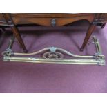 Brass Fender in the Art Nouveau manner, having wavy top rail, 126cm overall width.