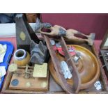 Oak Tray, Metronome, nut bowl, letter scales, skates, etc.