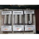 Three Sets of Salter Electronic Salt and Pepper Mills. (3)