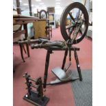Mid to Late XX Century Spinning Wheel, 83cm high, a bobbin stand.