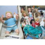 A Selection of Mid XX Century Dolls, including Rosebud Wonder Baby, Made in England, playworn, in