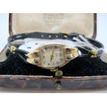 Tudor Royal; A Vintage Chester Hallmarked 9ct Gold Cased Ladies Wristwatch, the signed dial with