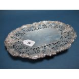 A Decorative Hallmarked Silver Dish, Walker & Hall, Sheffield 1940, of shaped oval form with wide