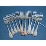 A Set of Six Hallmarked Silver Old English Pattern Table Forks, William Eley & William Fearn, London