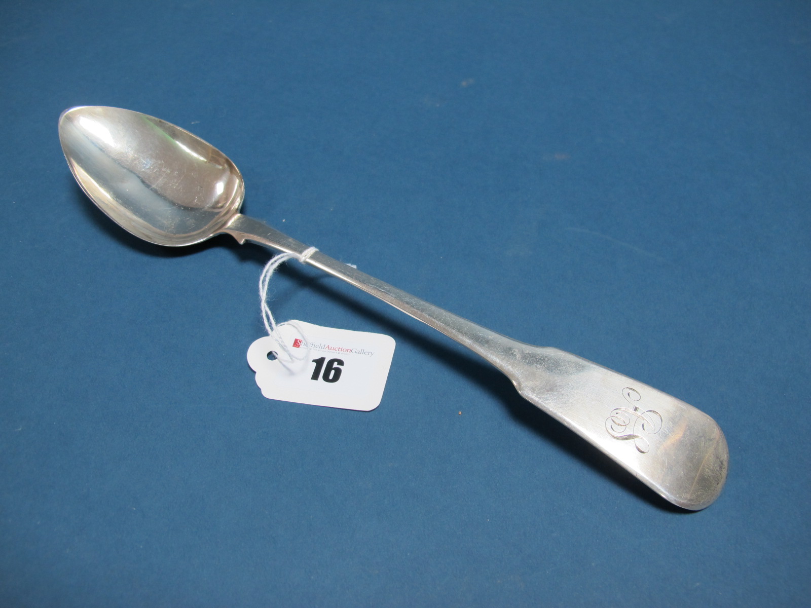 A Hallmarked Silver Fiddle Pattern Basting Spoon, RR, London 1809, initialled, 29.5cm long.