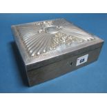 A Decorative Hallmarked Silver Box, (makers mark rubbed) London 1892, the square hinged lid detailed