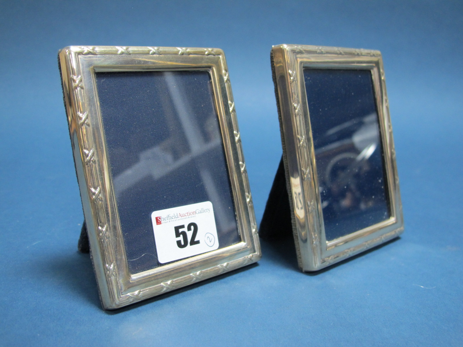 A Matched Pair of Hallmarked Silver Rectangular Photograph Frames, R.Carr, Sheffield 1994; BA,