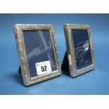 A Matched Pair of Hallmarked Silver Rectangular Photograph Frames, R.Carr, Sheffield 1994; BA,