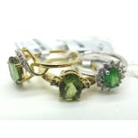 The Genuine Gemstone Company; A Modern 9ct White Gold Cluster Dress Ring, claw set throughout