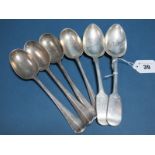 A Set of Four Hallmarked Silver Old English Rat Tail Pattern Table Spoons, Jackson & Fullerton,